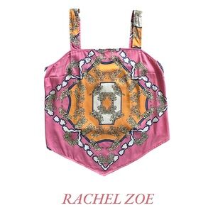 RACHEL ZOE women’s silky printed sleeveless blouse NWOT large